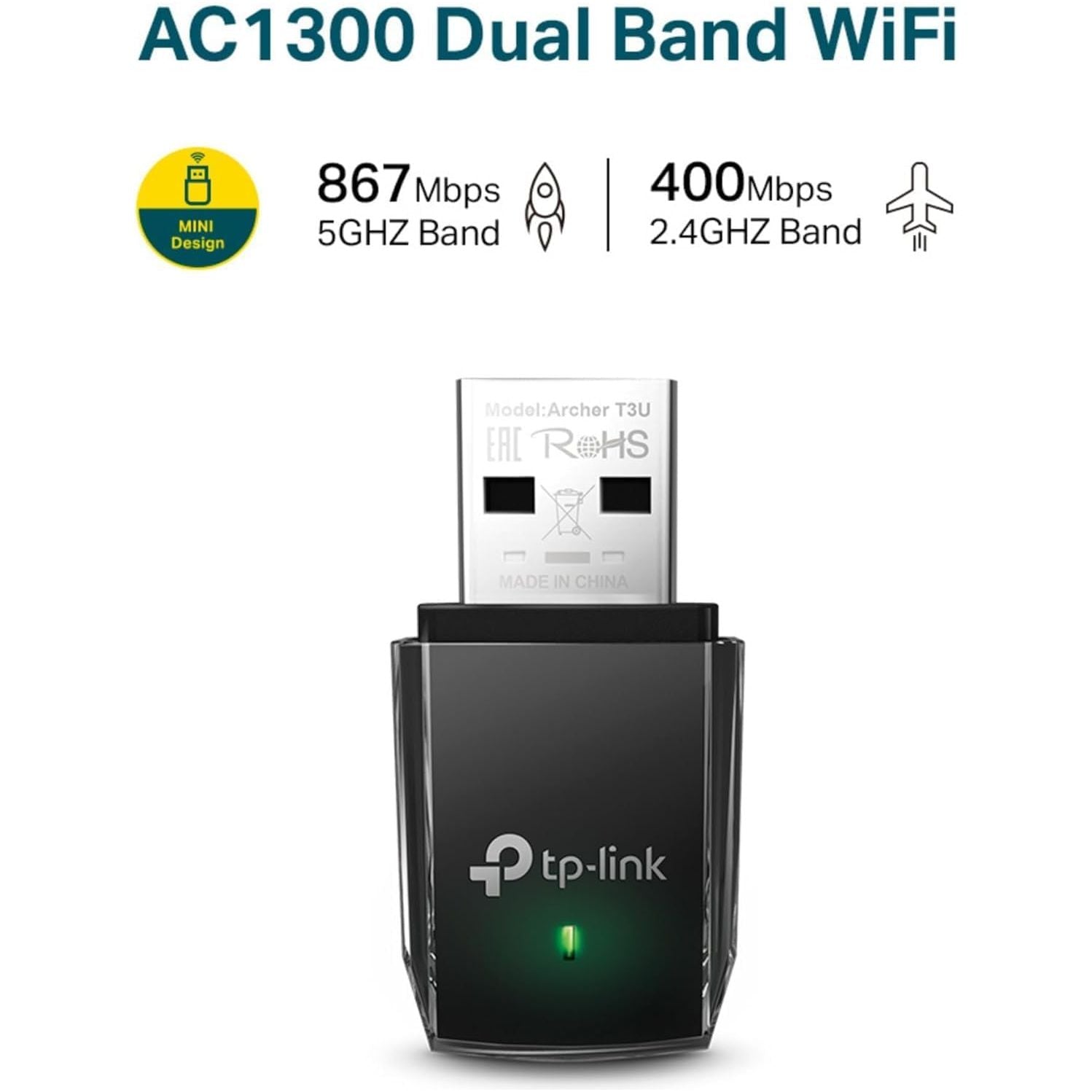 Buy TP-Link,TP-Link Archer T2U AC600 USB WiFi Adapter – Dual Band Wireless Dongle for PC/Laptop, USB 2.0, Mini Design – Ideal for HD Streaming & Gaming – Windows & macOS Compatible - Gadcet UK | UK | London | Scotland | Wales| Near Me | Cheap | Pay In 3 | Network Cards & Adapters